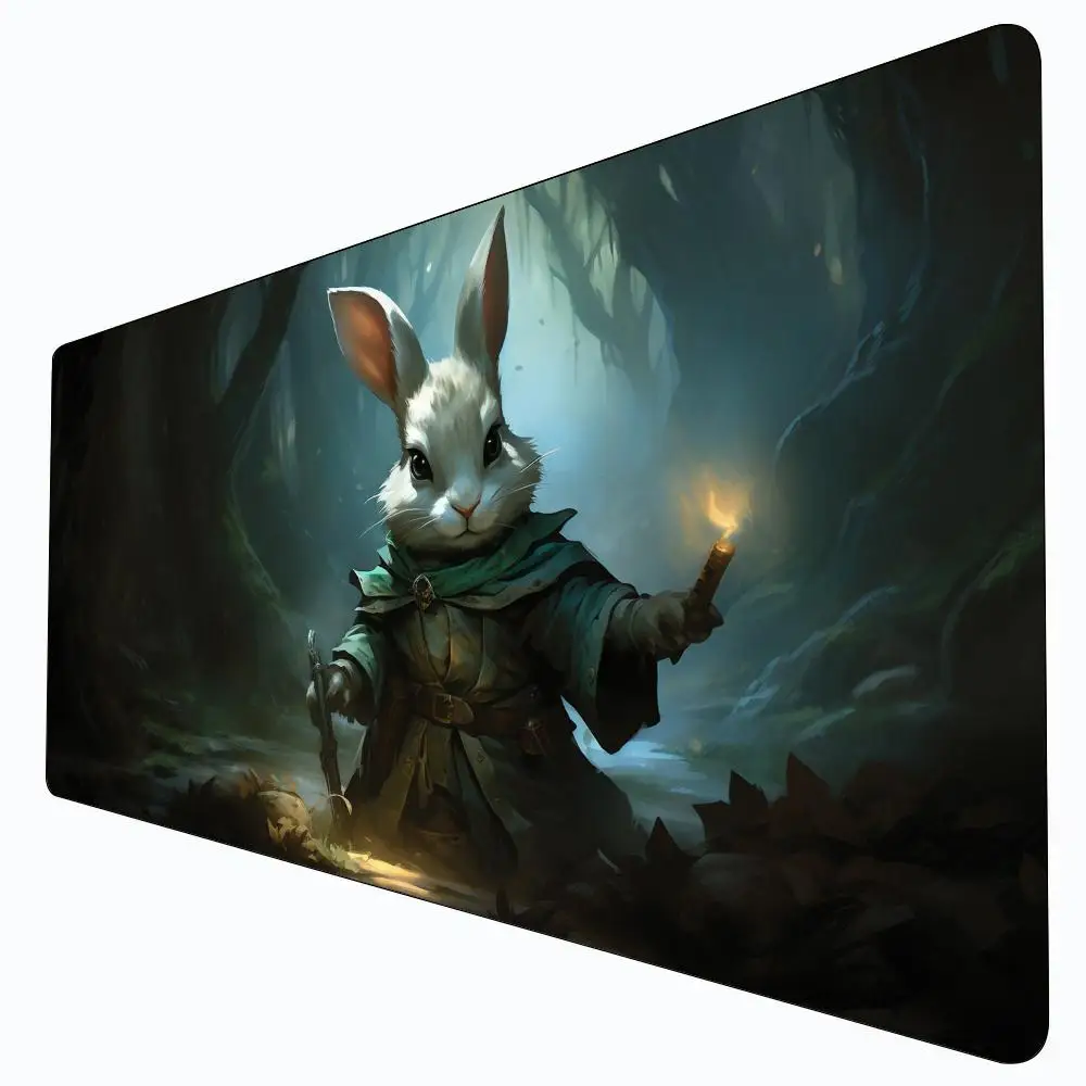 

Fantasy Rabbit Warrior MTG Playmat Magic Card Battle Mat Non-Slip Durable 35X60CM Commander playmat tapete magic mtg Desk mats