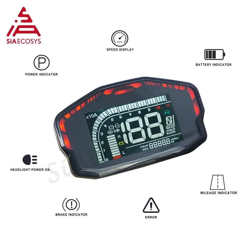 US Warehouse SiAECOSYS DKD LCD Electric Scooter ISDN CAN-BUS Instrument Speedometer Display for VOTOL Fardriver Controller