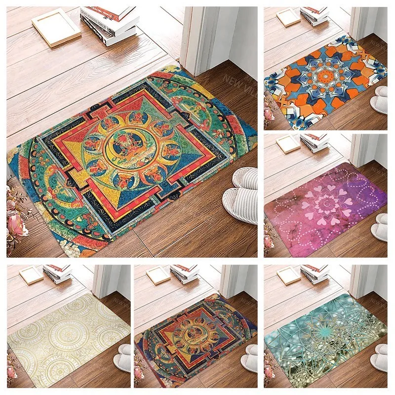 Mandala Anti-slip Bath Mat Bathroom Small Rug Shower Mat Home Decor Door Mat Kitchen Bedroom Entrance Room mats Persia vintage