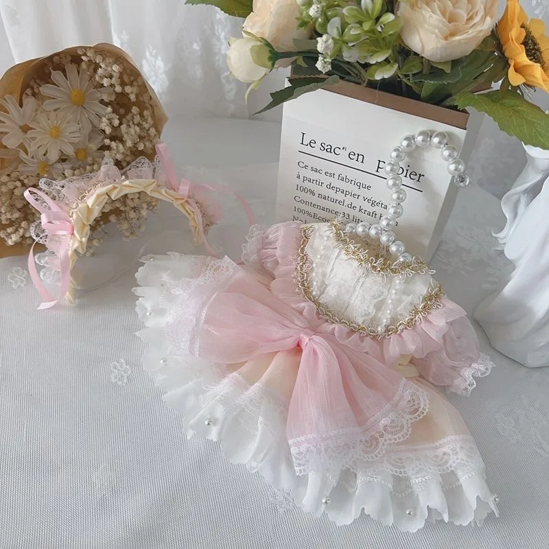 Toys Dress 10CM 15CM 20CM 40CM Cotton Doll Clothes, Pink Lace Princess Skirt Free Shipping