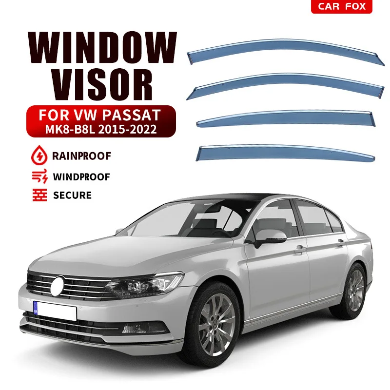 Window Visor Rain Guard Wind Deflector For VW Passat B7 Typ36 2006-2022 Sedan Side Window Vent Sun Shade Car Exterior Accessorie