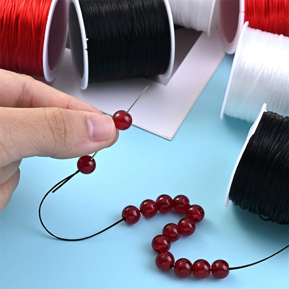 0,3 mm 40 Yards/Rolle Bunte Elastische Perlenkordel Dehnbare Plastikkristallschnur für Armband-DIY-Schmuckherstellung und Bastelarbeiten – Detail 4