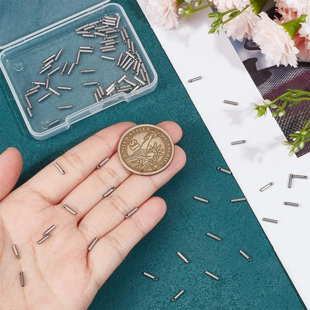 100 قطعة الحبل الفولاذ المقاوم للصدأ ينتهي نهاية قبعات 1 مللي متر القطر الداخلي العمود مخروط الجلود الحبل ينتهي صنع المجوهرات قبعات سوار