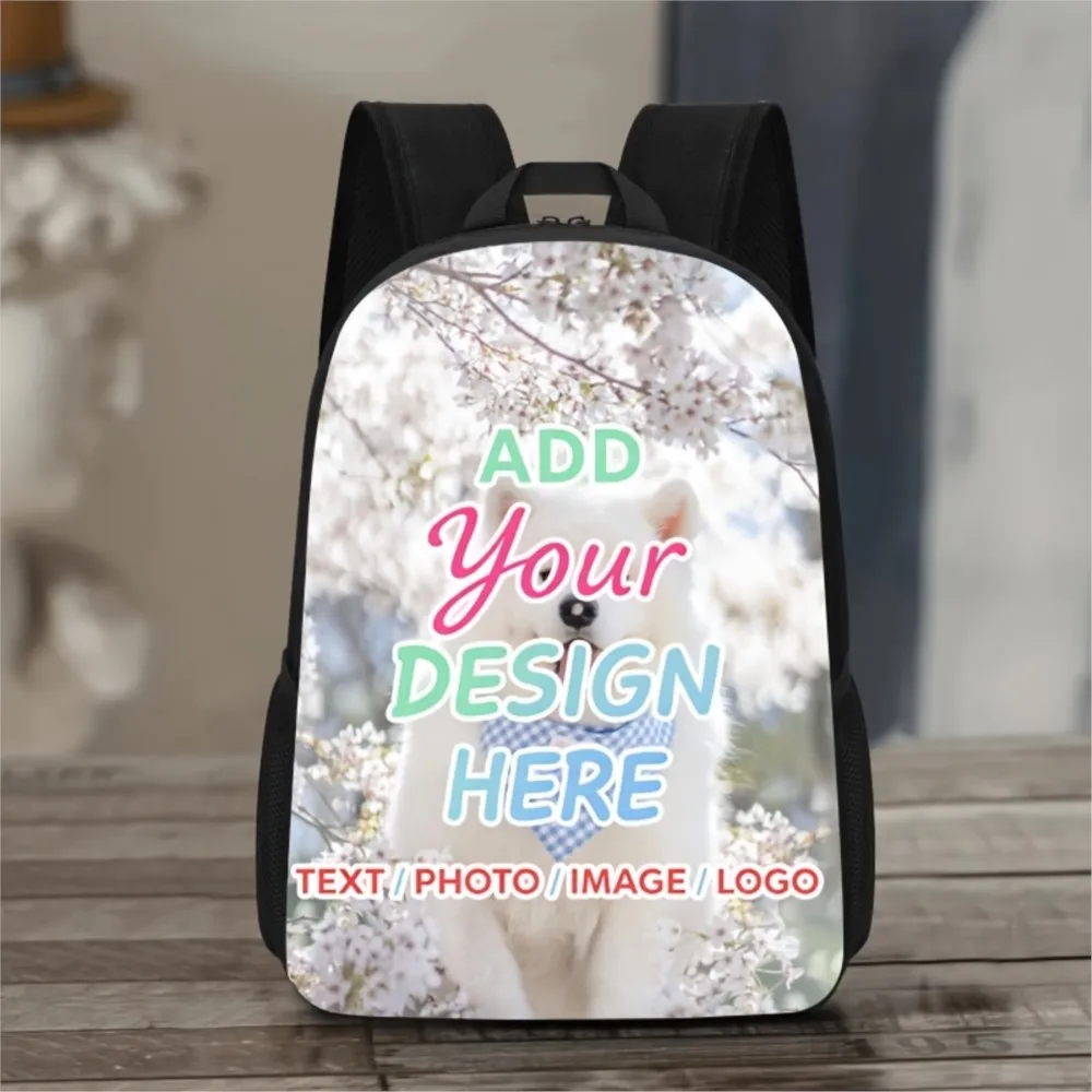 1pc Customizable Photo Backpack - Custom Travel Laptop Backpack with Personalized Photo Print, and Comfortable Shoulder Straps