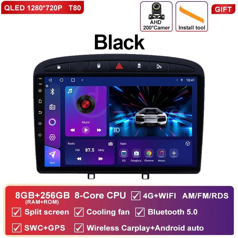 Android 16 autoradio voor Peugeot RCZ 308 SW 2007-2015 408 2012-2020 Multimedia Navigatie GPS Carplay Auto Head Unit 4G WIFI BT