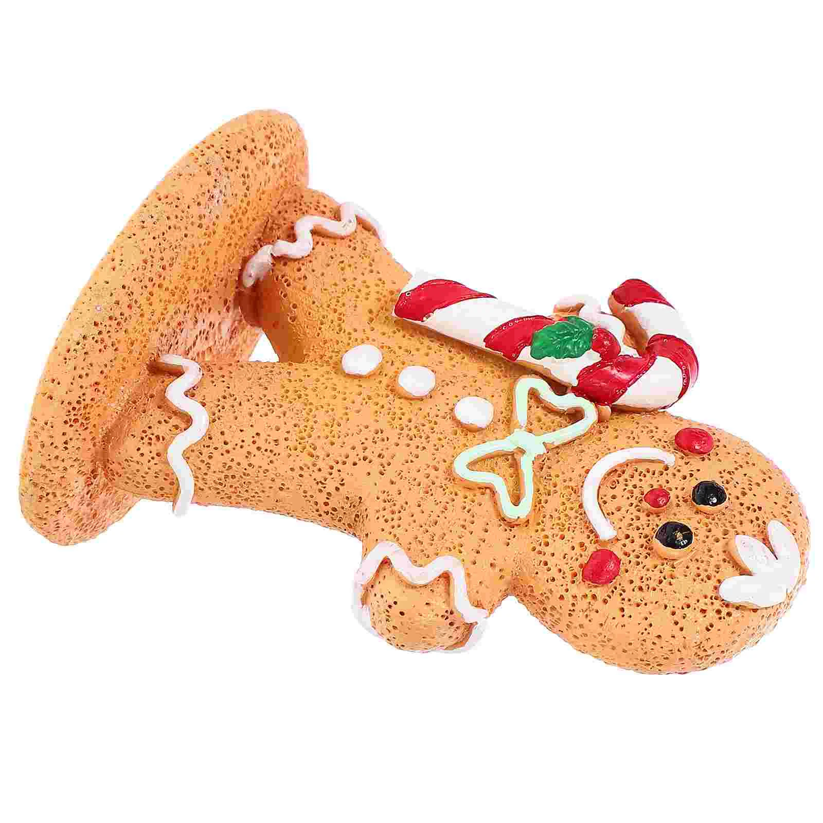 

Mini Gingerbread Statue Xmas Decor Man Desktop Sculpture Christmas Party Centerpiece Child