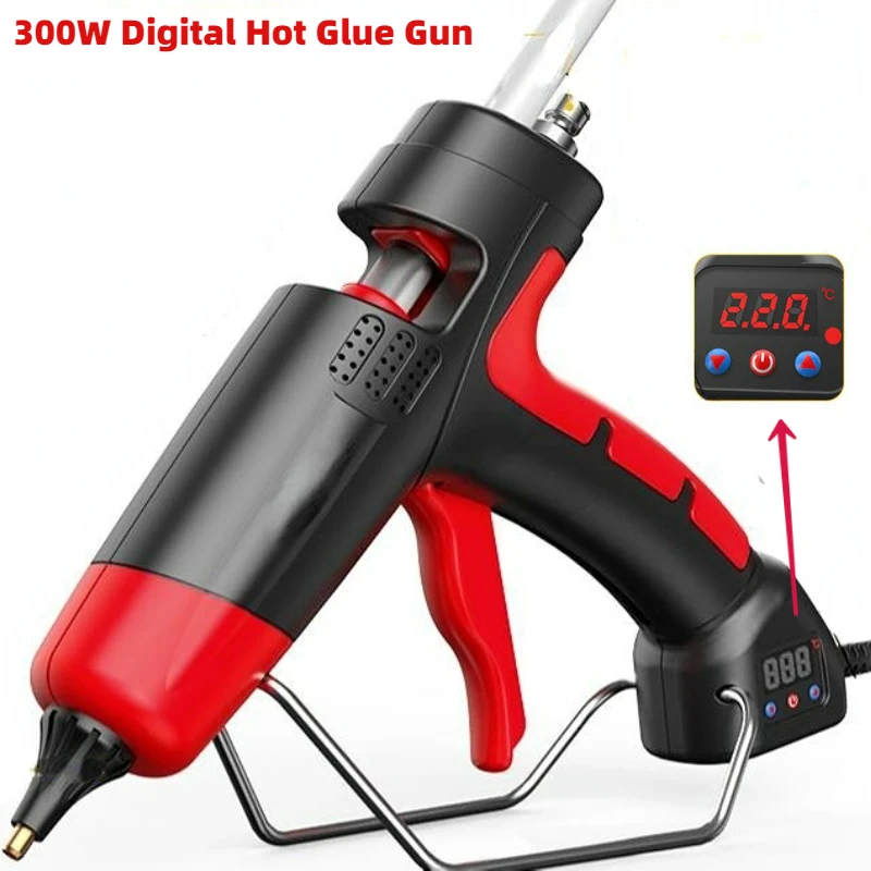 300W Professional Hot Melt Glue Gun Digital Adjustable Temperature Use 11 Mm Glue Sticks Industrial Tools Silicone Gun with Plug