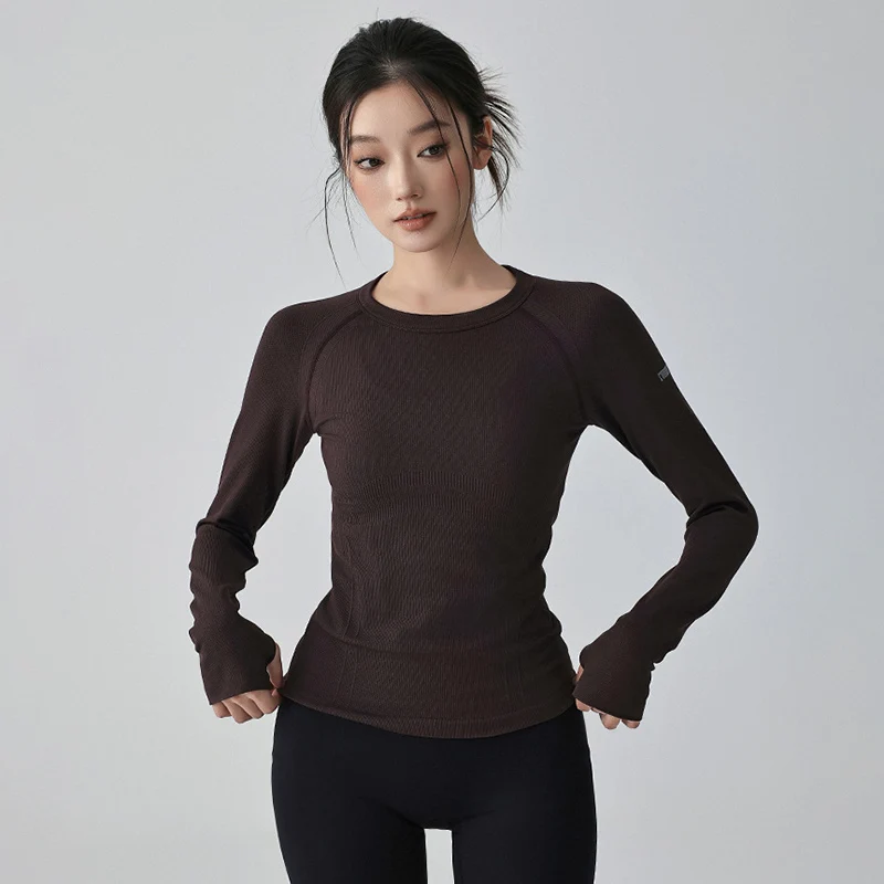 Women Fitness Quick-Dry Long Sleeve T-Shirts Women Spring Autumn O-Neck Skinny Sports Clothes Woman Comfy Breathable Yoga Shirts