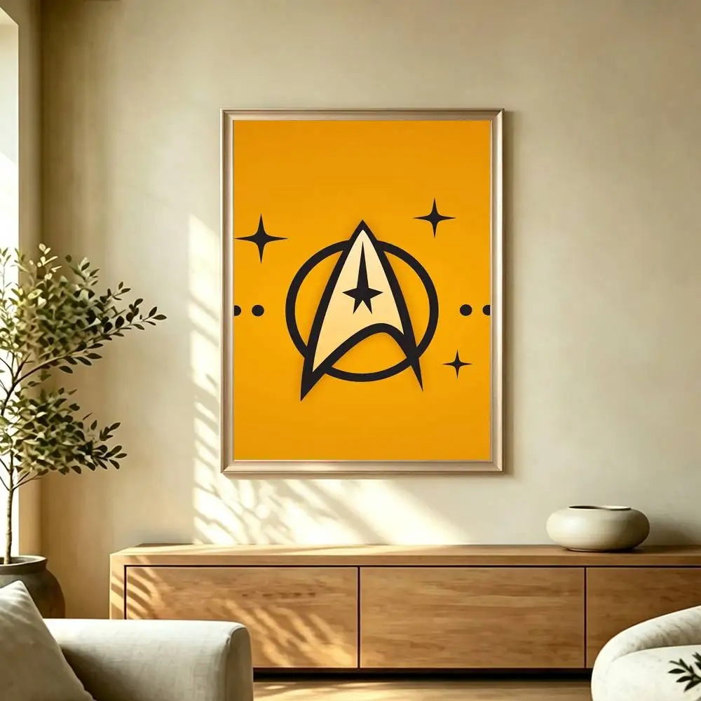 Hot Star T-Trek S-Ship LOGO Poster Waterproof Wall Art Sticker For Bar Living Room Vintage Decor High Quality Print Gift
