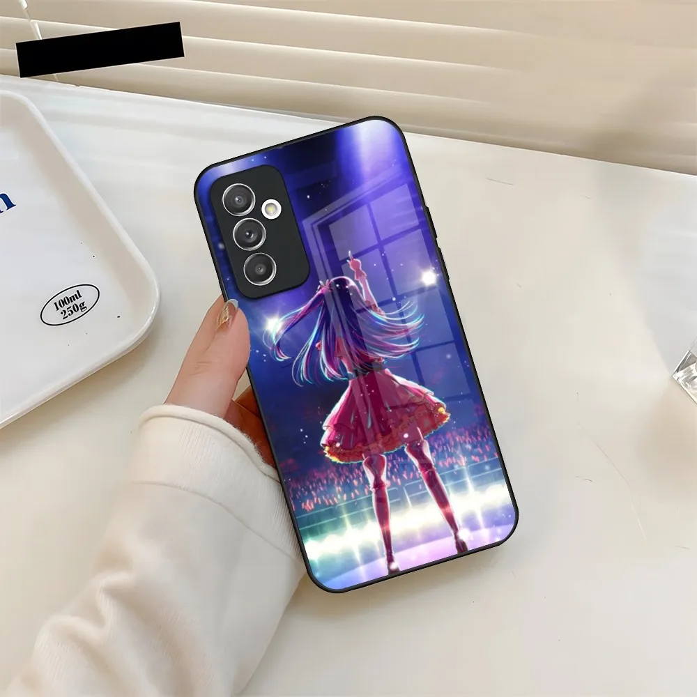 OSHI NO KO Phone Case Glass for Samsung Galaxy S20 S24 S21 S22 S23 Ultra Fe Plus A34 A54 A24 A52 A53 M54 Cover