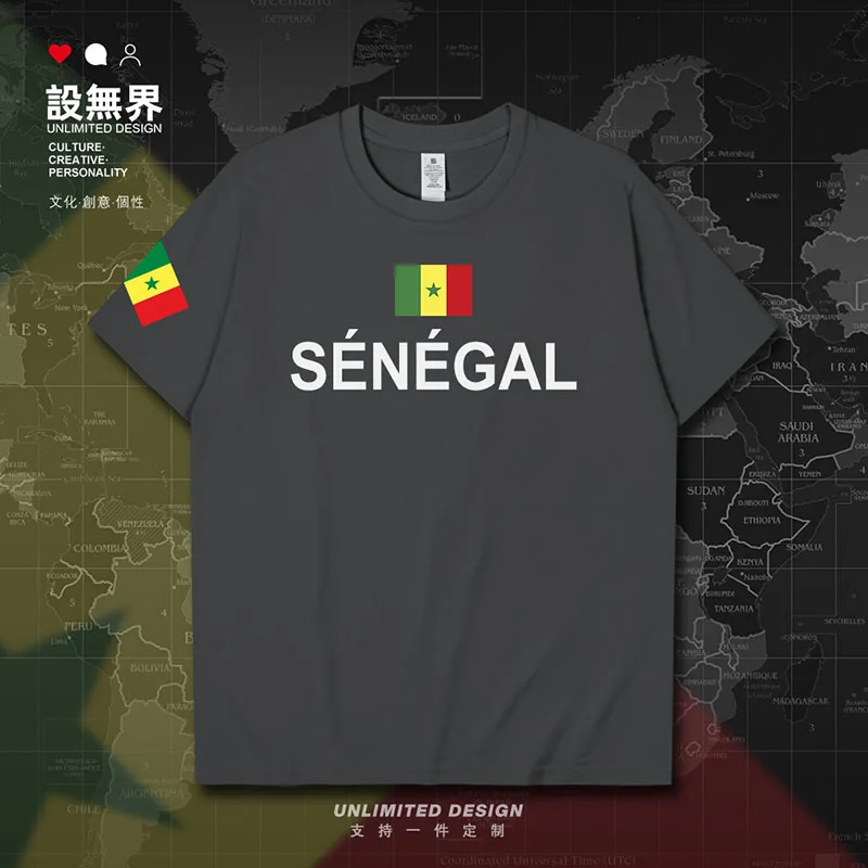 Senegal SEN Африка Сенегальская мужская футболка спортивный костюм с коротким рукавом спортивная модная новая футболка с принтом хлопковая одежда летняя