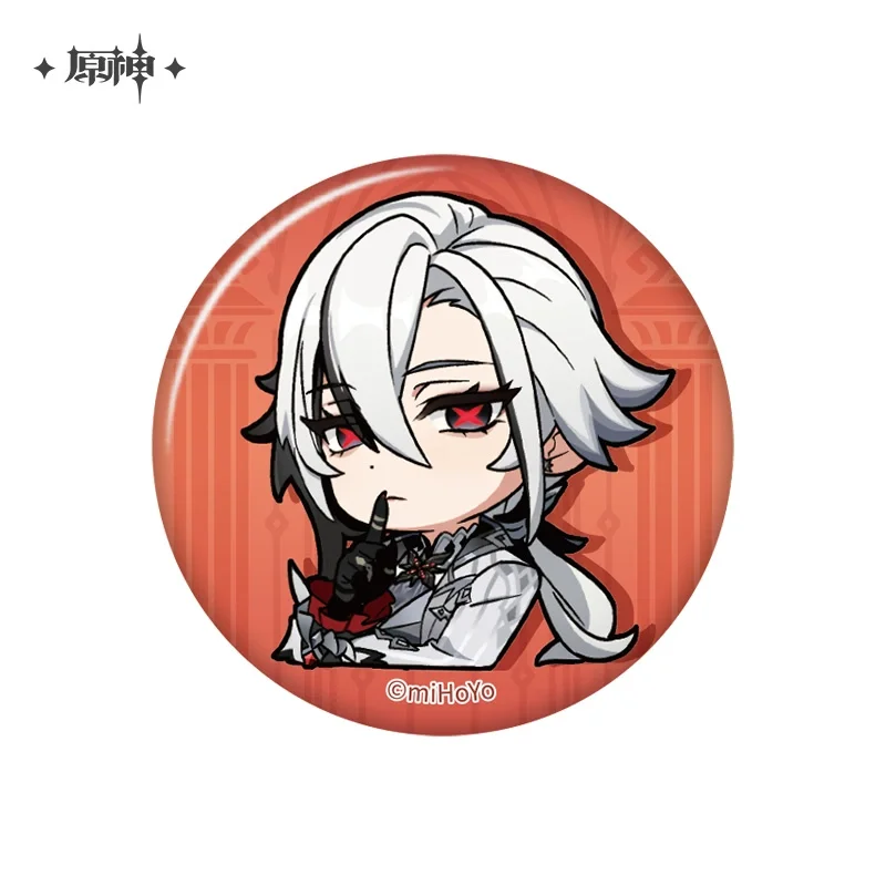 Sunsyea Genshin Impact Officiële Merch miHoYo Originele Authentieke Fatui Q Versie Serie Badge Sleutelhanger Tartaglia Arlecchino