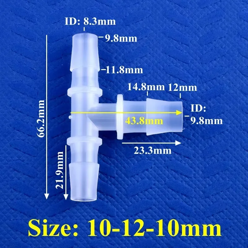 

1pcs Reducer union OD4/6/8/10/12/14/16/19mm Three Way T Type Joint Plastic Joint Pagoda Three Hose Connection Plastic Connector