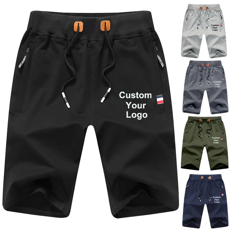 Men's Summer Breeches Shorts Custom Your Logo Men Classic Brand Clothing Beach Shorts Male