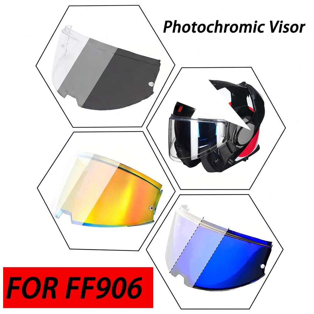 Photochromic Dark tea & red Visor For LS2 FF906 Advant Helmet Lens