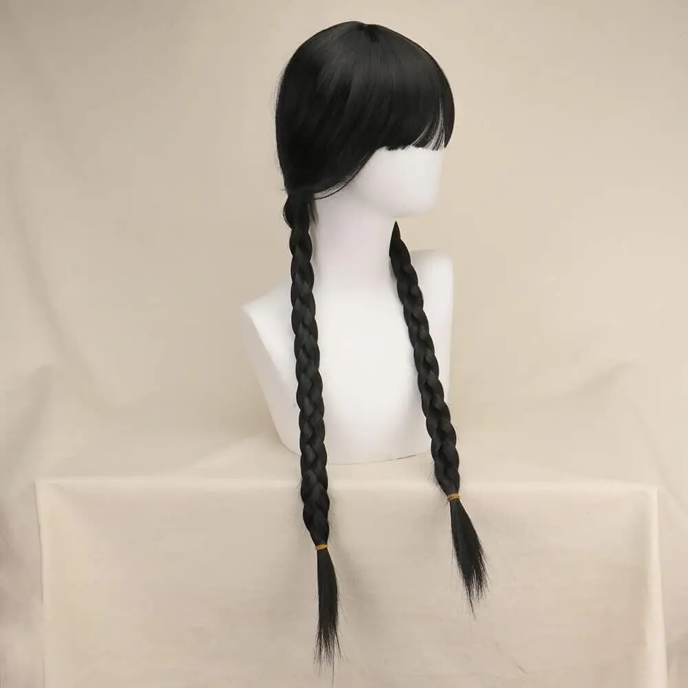 Parrucca lunga intrecciata nera Cosplay Anime