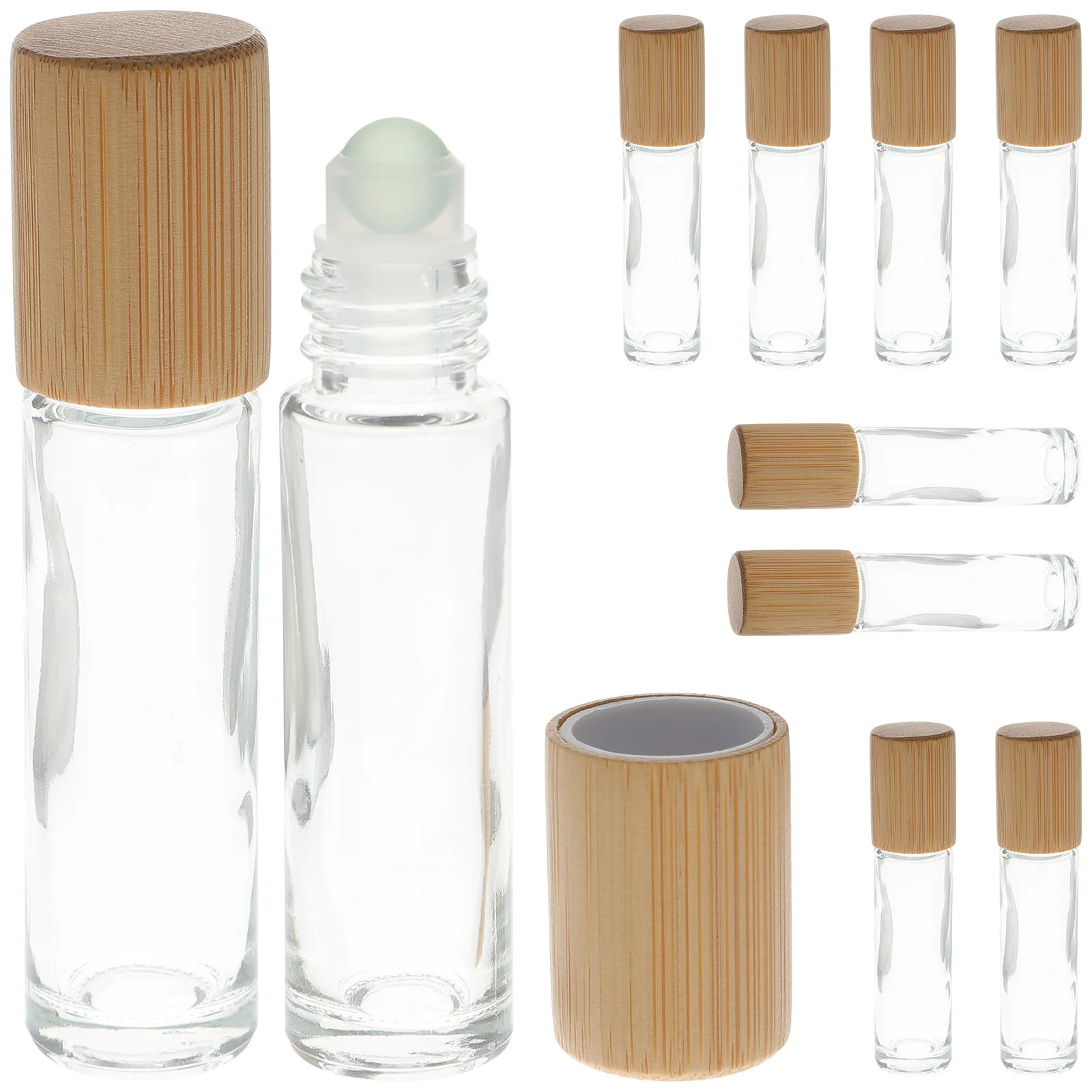 10 pièces petites bouteilles à roulettes d'huile essentielle en verre taille de voyage sous-paquet de parfum rechargeable conteneur bouteille d'huile essentielle à rouler