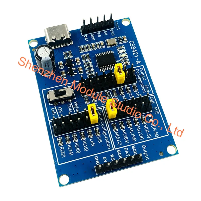CS8421 I2S IIS Sample Rate Converter Board 3-Wire to 4-Wire with MCLK Master Slave Digital Audio Interface Board for DAC Audio