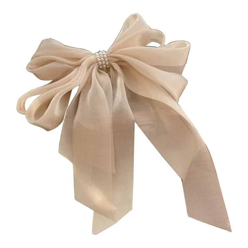 

Organza+Pearls Hair Clips Large Hair Clamps Hair Catch with Barrettes Strong Hold Hairpin for Girls 15UB