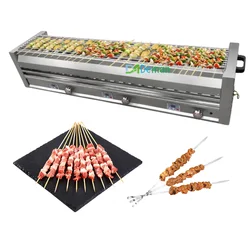 Multi-model smokeless Gas barbecue grill Indoor kebab Bbq grill for restaurants Commercial stainless steel skewers oven