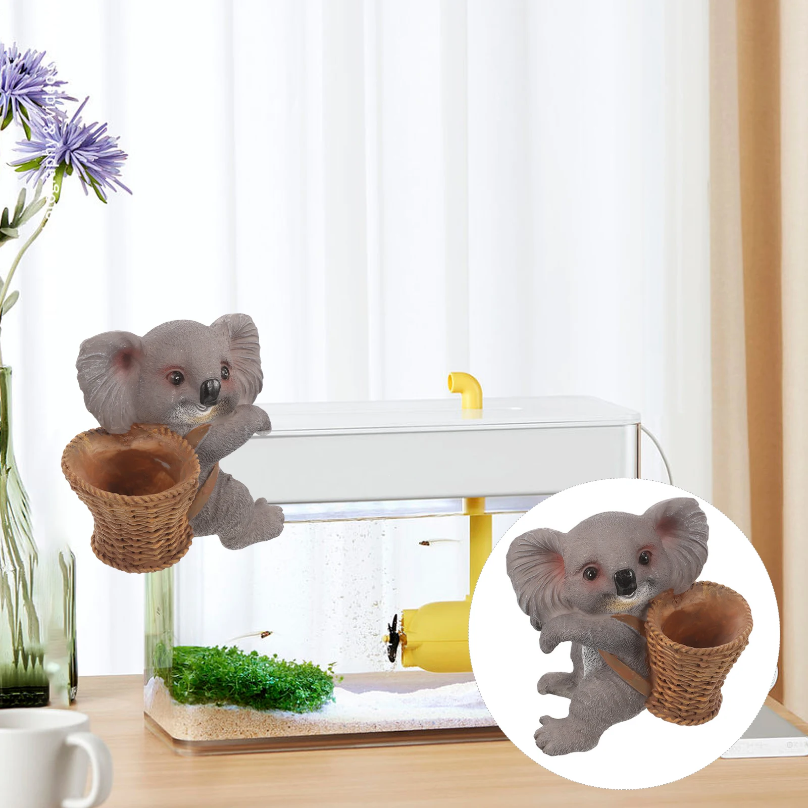 

Cute Koala Figurines Aquarium Decoration Resin Crafts Lightweight Miniature Animal Model Fish Tank Accessories DIY nament