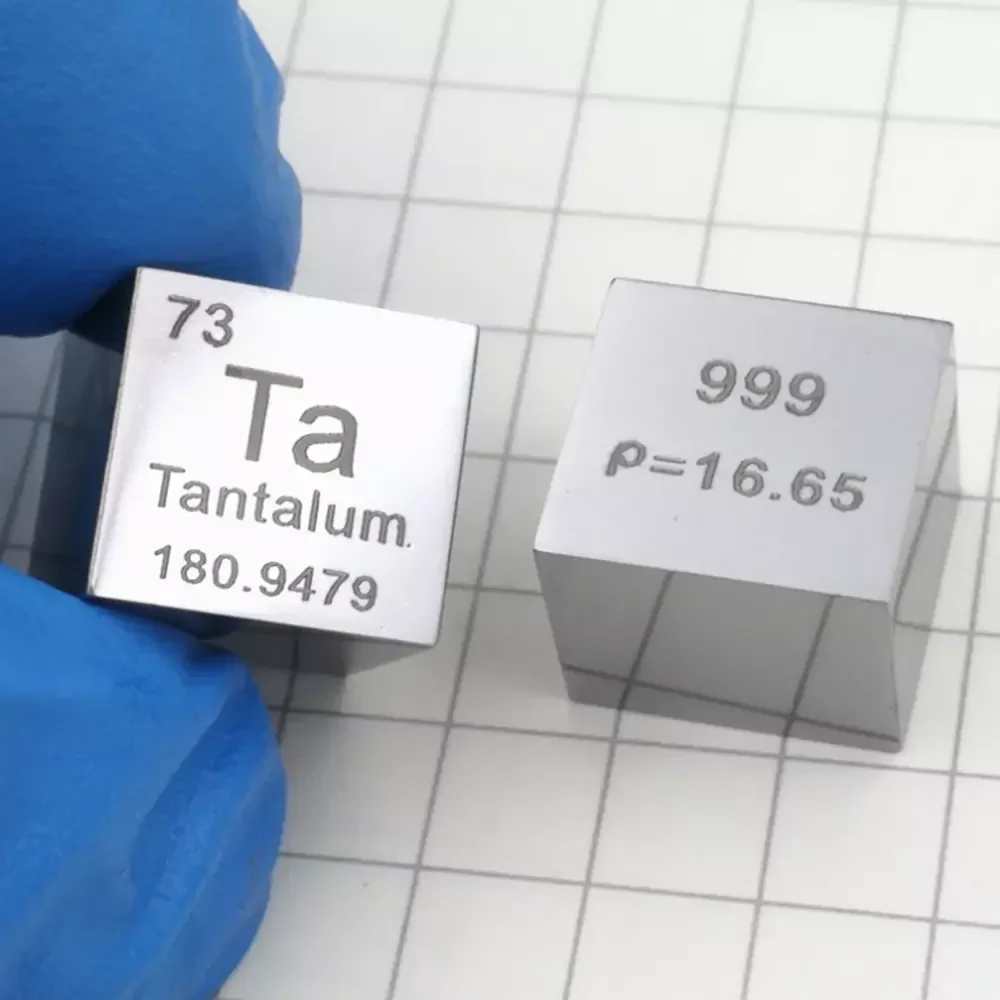 Tantalum Ta Carved Element Periodic Table Cube 10mm Mirror Version