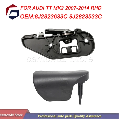 Para AUDI TT MK2 2007-2014 RHD capó BONNET soporte de manija y cubierta de coche de estilo negro 8J 2823633 C 8J 2823533 C