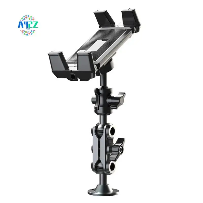 A42Z-Car Phone Holder Heavy Duty Drill Base Tablet Holder Car Mount Dashboard 360° Adjustable 2-Stage Stand For 4.7-13