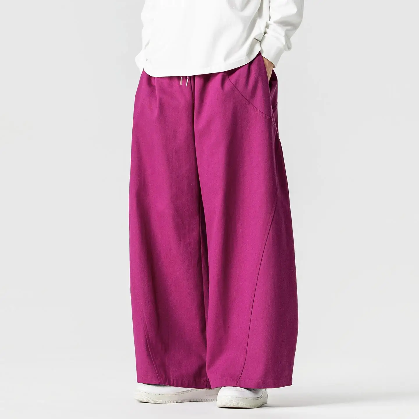 

Pants Men 2026 Spring Loose Comfortable Cotton Pants Women Solid Color Fashion Casual Oversize Mens Wide Leg Trousers Streetwear