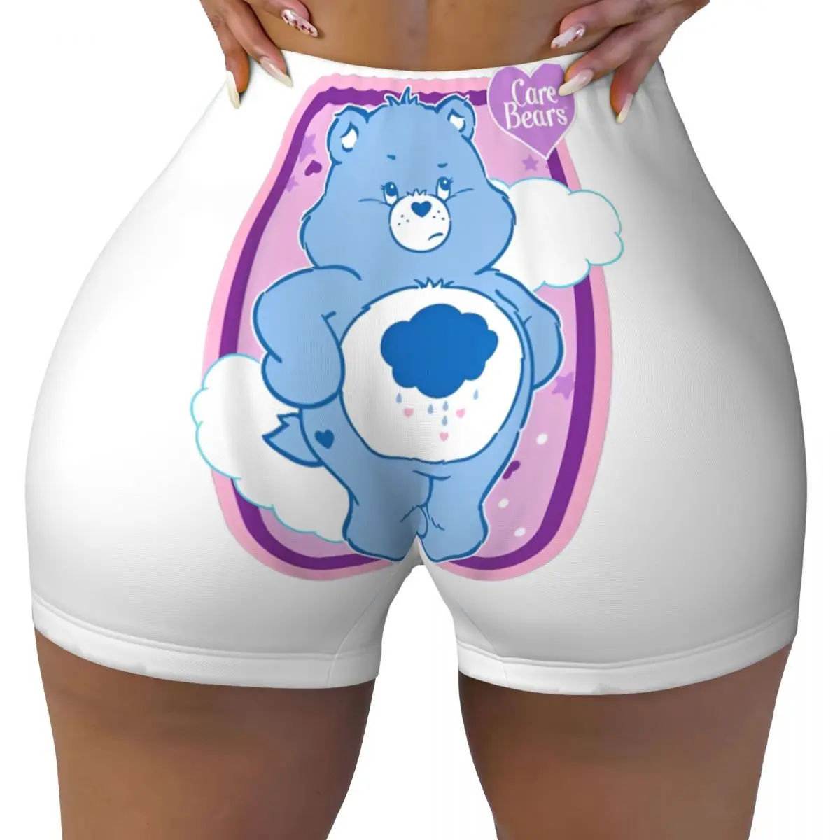 Woman Athletic Workout Yoga Shorts Care Bears Grumpy Bear Shorts Fitness Gym