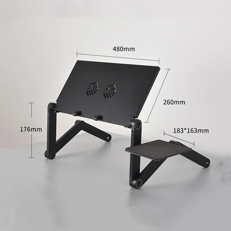 Cooling Fan Laptop desk Portable Adjustable Foldable Computer Desks Notebook Holder tv bed PC Lapdesk Table Stand With Mouse Pad