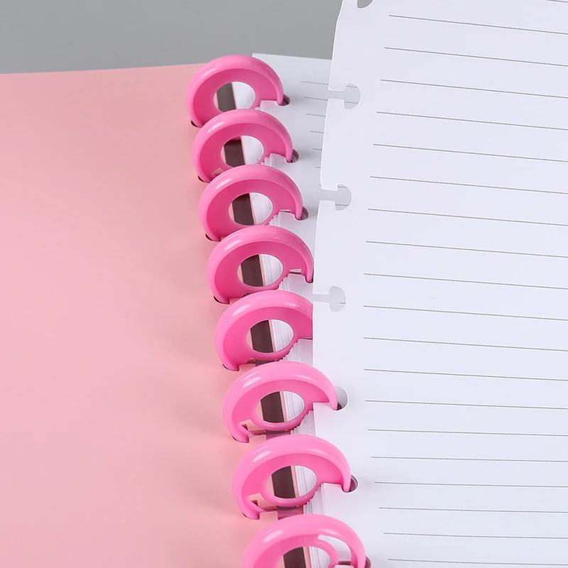 30pcs Color Transparent Binding Ring Mushroom Hole Loose-leaf Notebook Binding Button Book Loop Binder Binding Disc Ring Buckle