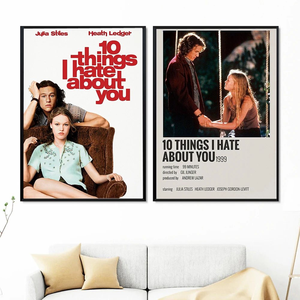 Movie Poster Canvas Painting 10 Things I Hate about You Classic 90's Vintage Wall Film Art Print Picture Living Room Home Decor