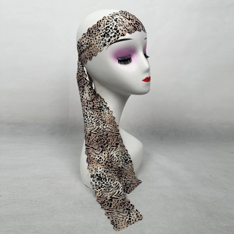 Customized Latin Belly Dance Exclusive Headband Women's Leopard Lace Headband Performance Competition Accessories Headband