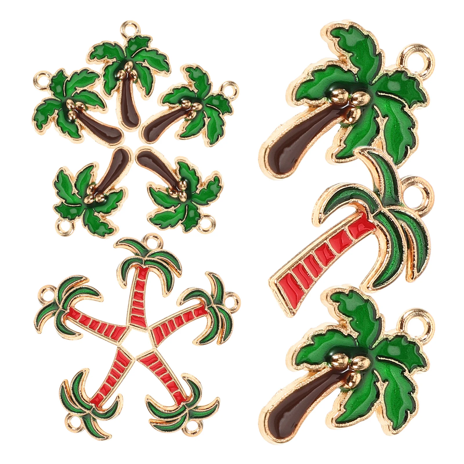 20 Pcs Accessories DIY Necklace Earring Pendant Palm Tree Jewelry Accessory Alloy Banquet