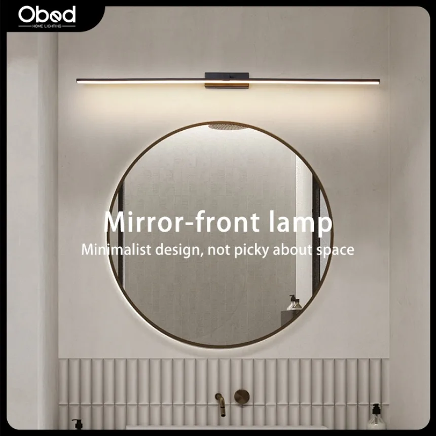

Modern LED Wall Lamp Minimalist Bathroom Hardware Wall Lamp Aluminum Alloy LED Bathroom Dressing Mirror Line Light Black/White