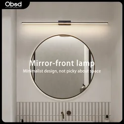 Modern LED Wall Lamp Minimalist Bathroom Hardware Wall Lamp Aluminum Alloy LED Bathroom Dressing Mirror Line Light Black/White