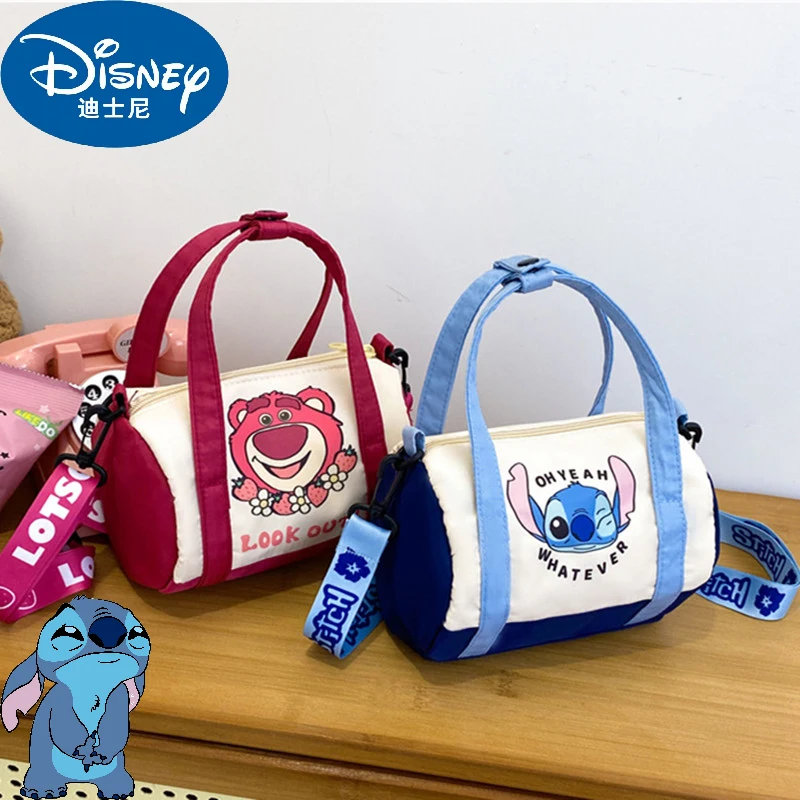 Disney Anime Stitch Canvas Emmer Tas Cartoon Handtas Casual Crossbody Tas Draagbare Satchel Tote Damesmode Rugzakken Geschenken