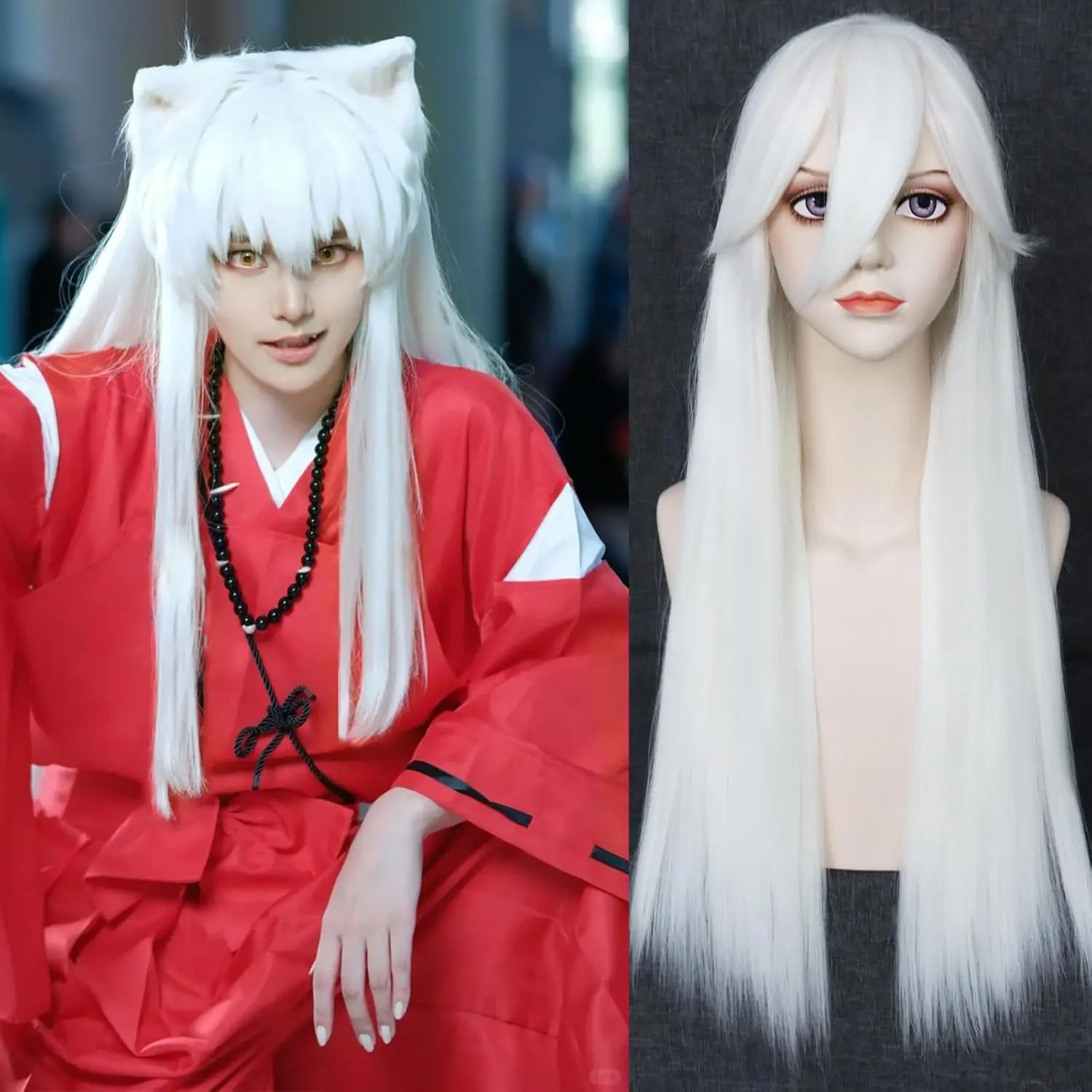

Long Straight Girls Cosplay Wig with Bang Cosplay Wig Sesshomaru Wig High Temperature Fiber Hair Wigs Costume Party