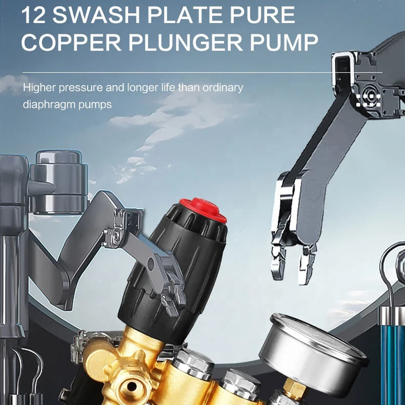 2025Commercial Engineering Strong Cleaning Pressure Multiple Spray Patterns Foam High Pressure Washer for Cars Trucks Road