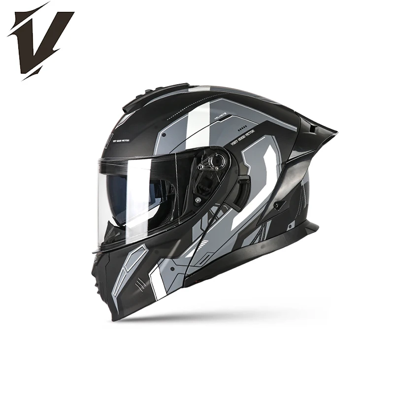 

VGV L06 personalized mecha style motorcycle flip helmet, suitable for both men and women, fashionable motorcycle flip helmet