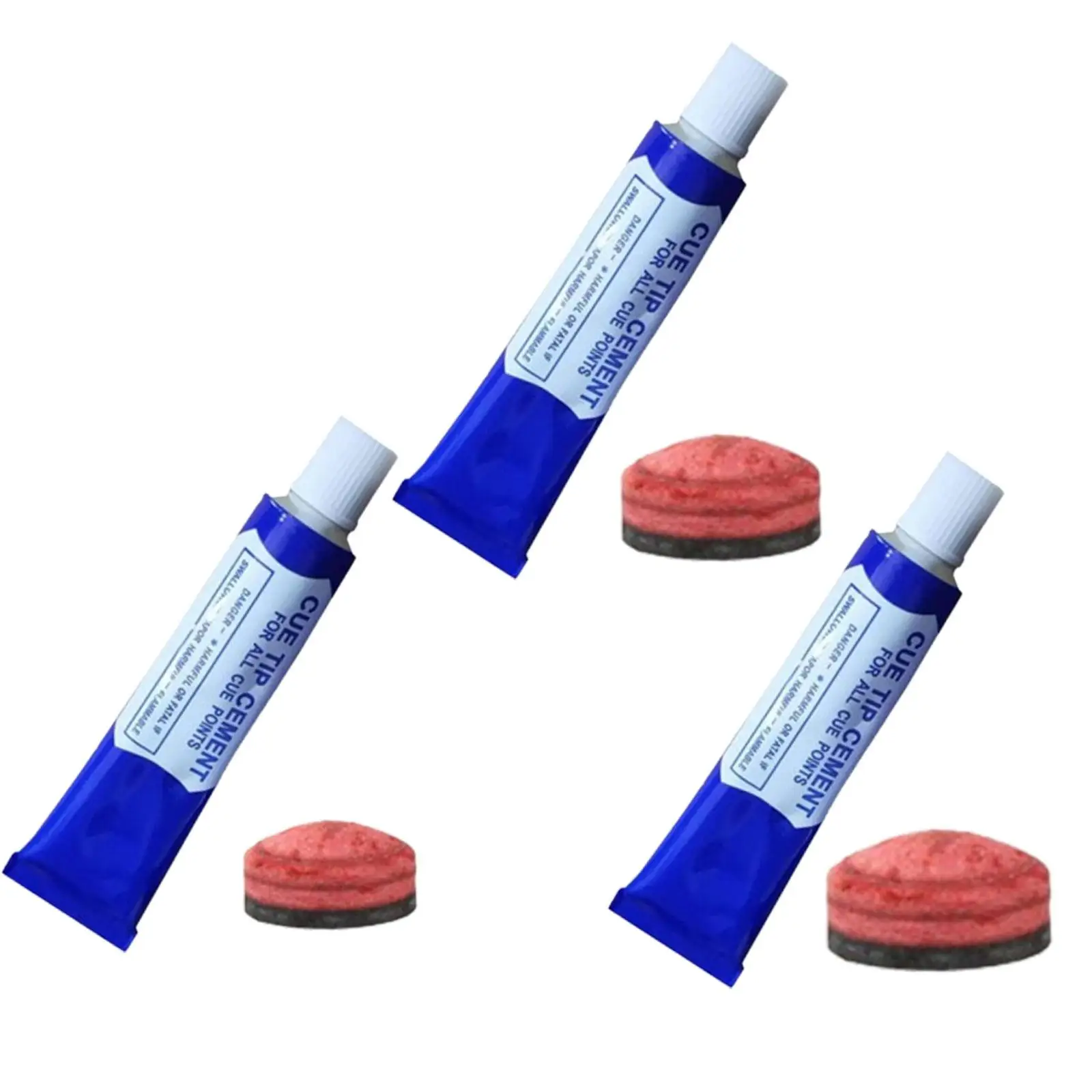 PU Cue Tip Replacement with Quick Dry Glue Billiard Tool Set for Pool Stick Repair and Table Sessions