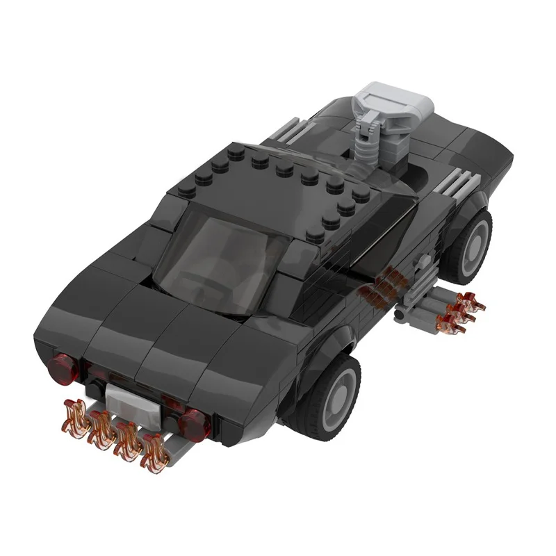 261 قطعة سيارة العضلات السوداء المتطرفة ذات السرعة الشديدة نموذج اللبنات لتعليم الأطفال لتقوم بها بنفسك تجميع عرض لعبة هدايا عيد الميلاد