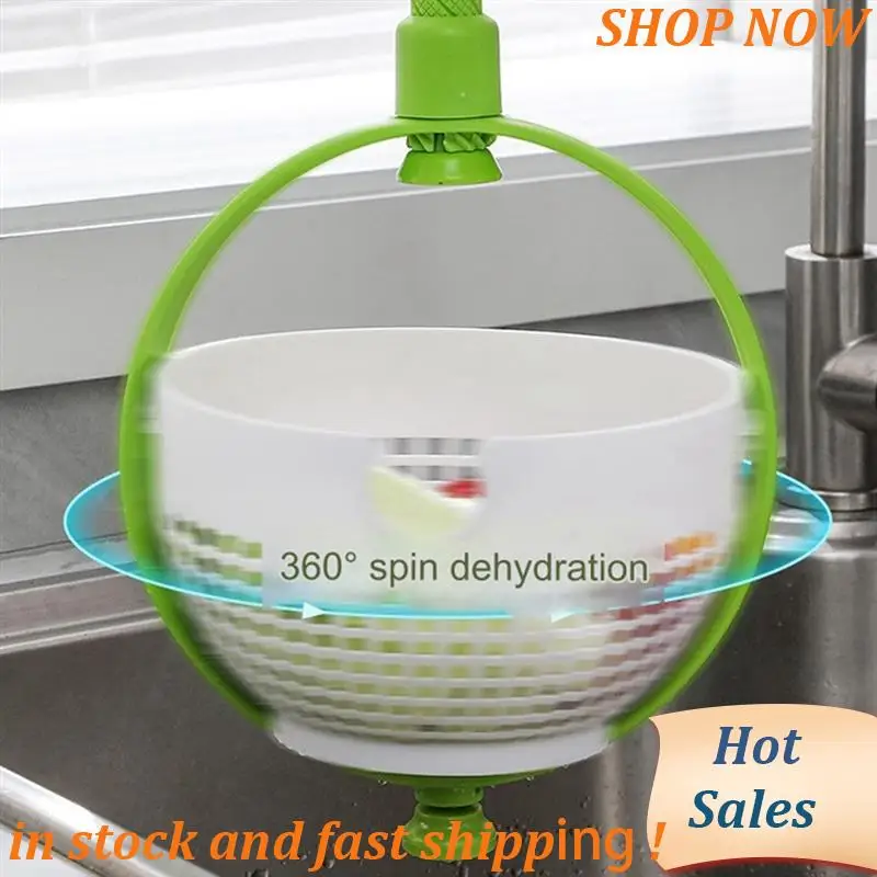 ABVB-Folding Drainer Basket Fruit & Vegetable Centrifuge Salad Spinner With Handle Kitchen Useful Things