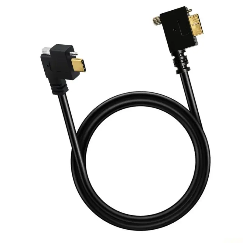 B03F Panel Mount TypeC 5Pin USB B Data Cable with Screw Lock Ends for Equipment
