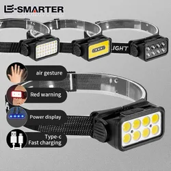 USB Rechargeable Headlamp Portable LED Headlight Built in Battery Torch Portable Working Light Fishing Camping Head Light