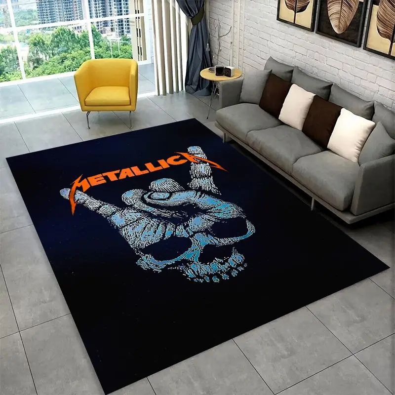 Metal Band M-Metallica Thrash Cartoon Non-Slip Area Rug for Living Room,Bedroom,Playroom,Soft Carpet Floor Mat Home Decor Rug view 5