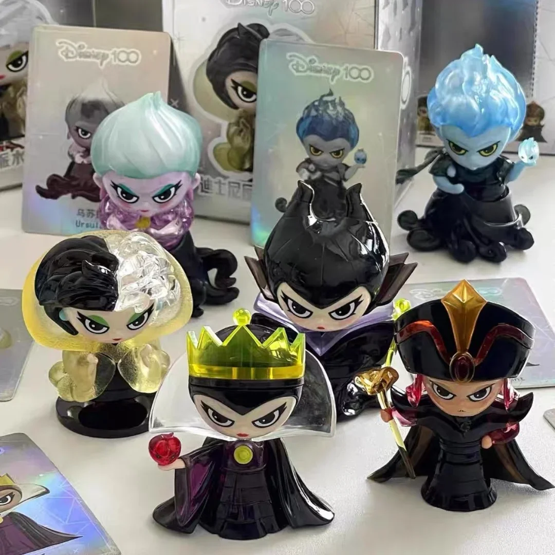 Disney Villain Blind Box Toys Girl Hades Ursula Pvc Anime Figurine Model Movie Crystal Block Ornament Gifts Surprise Box Kawaii