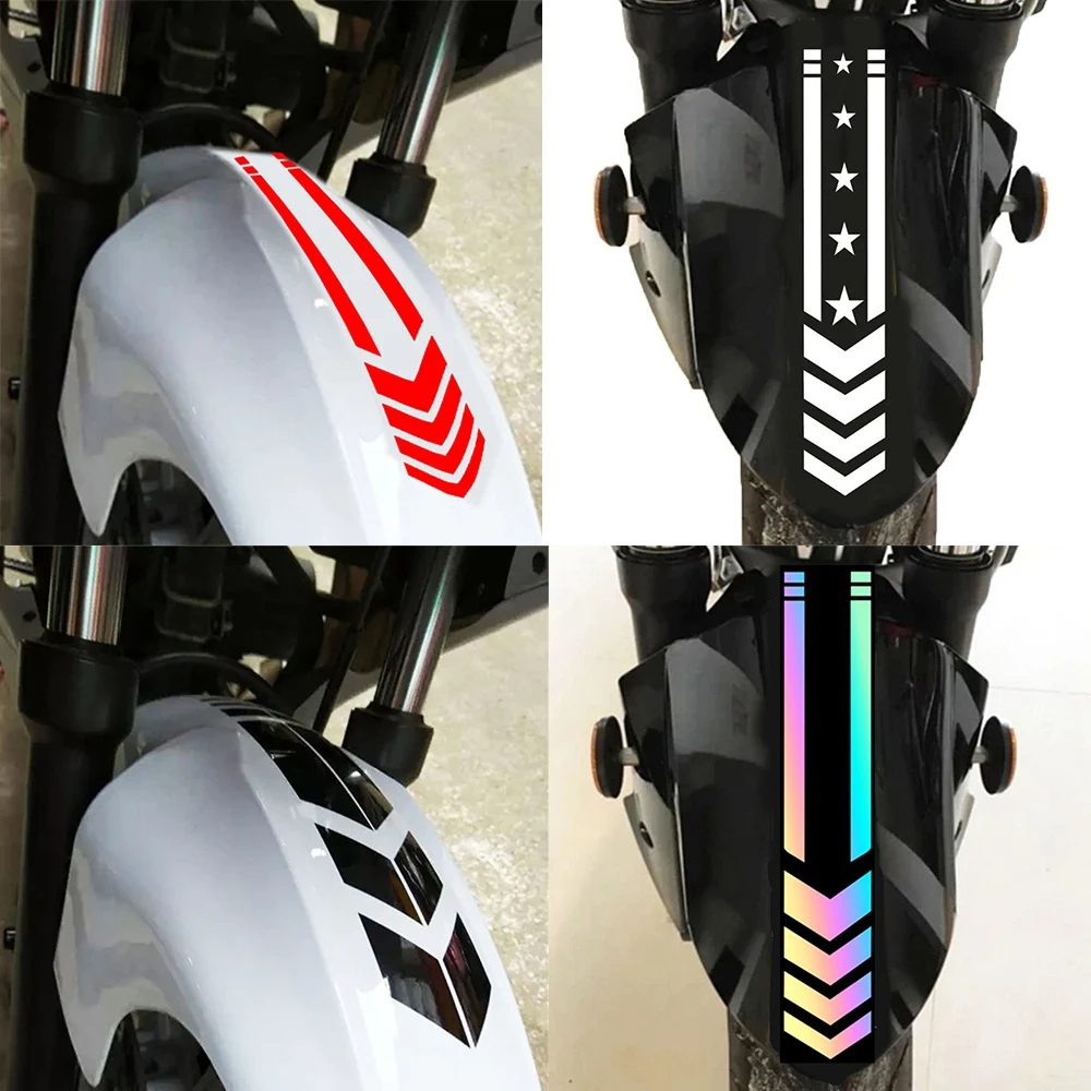 Motorcycel Fender Stripe Vinyl Sticker Motor Body Star and Arrow Stickers Strip Decal 34cm*5.5cm
