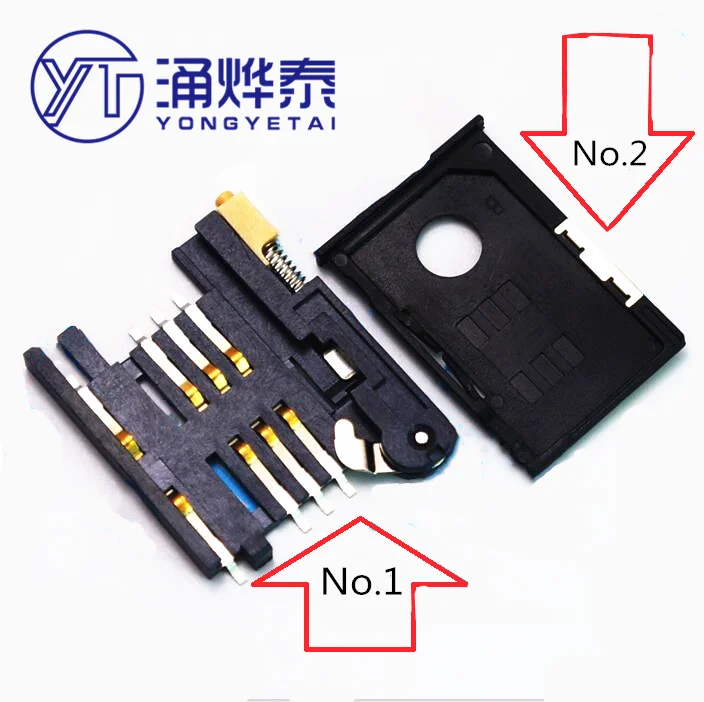 YYT SIM card holder KF-016 card slot 6+2P drawer type A card SIM900A card holder pull-out IC holder GPS self-pop